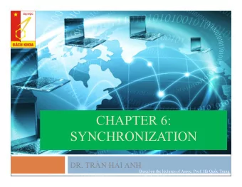 CHAPTER 6:  SYNCHRONIZATION DR. TR  N H  I ANH Based on the lectures of Assoc. Prof. H Qu