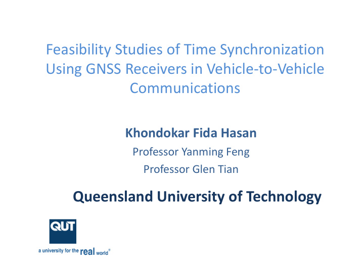 feasibility studies of time synchronization using gnss