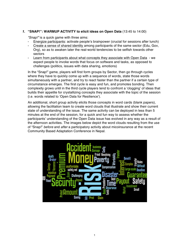 1 snap warmup activity to elicit ideas on open data 13 45