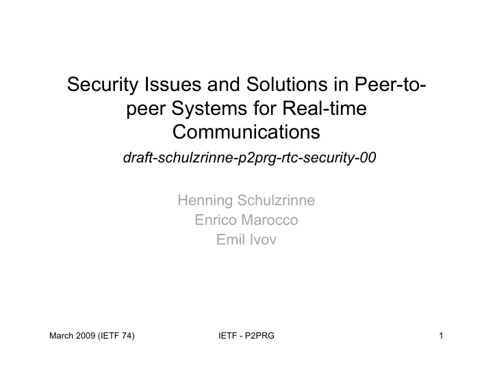 security issues and solutions in peer to peer systems for