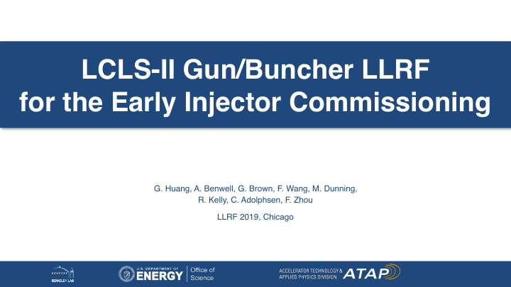 lcls ii gun buncher llrf for the early injector