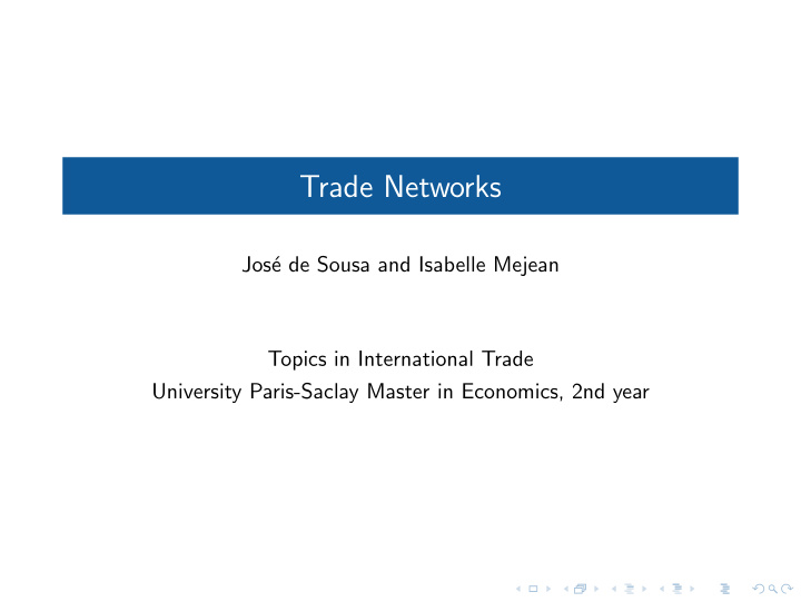 trade networks