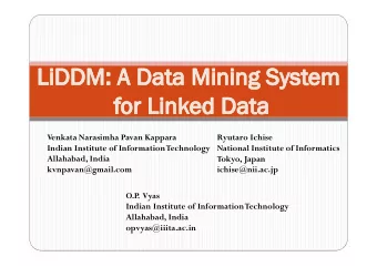 Venkata Narasimha Pavan Kappara  Ryutaro Ichise  Indian Institute of Information Technology