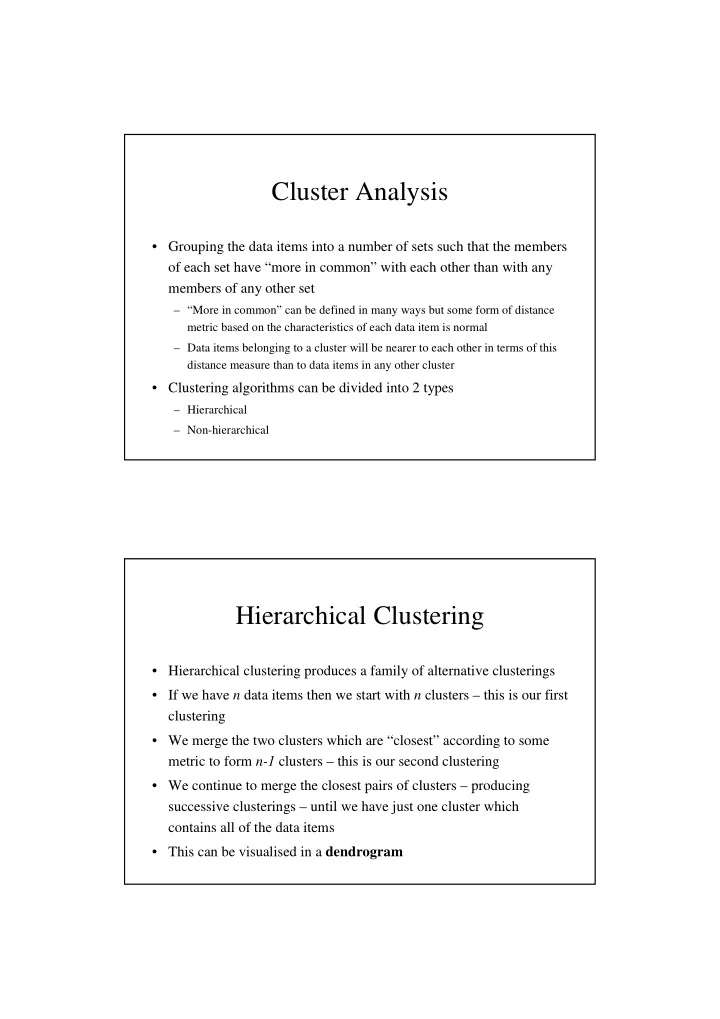 cluster analysis