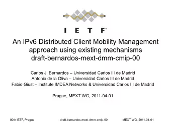 An IPv6 Distributed Client Mobility Management  approach using existing mechanisms