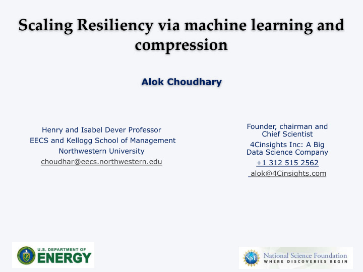 scaling resiliency via machine learning and compression