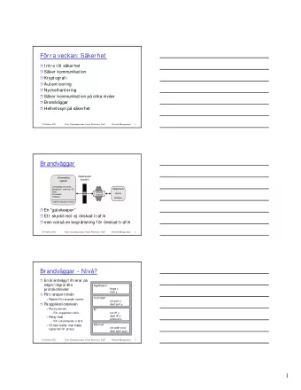 Frra veckan: Skerhet  I nt ro t ill skerhet  Sker kommunikat ion  Krypt ograf i