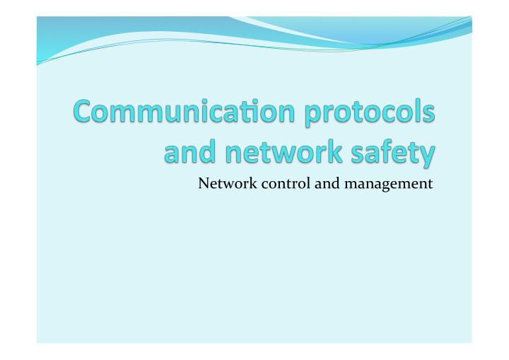 network control and management network management