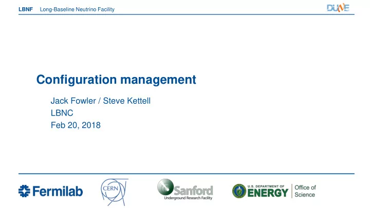 configuration management