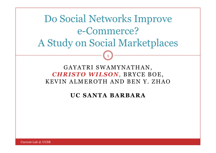 do social networks improve e commerce a study on social