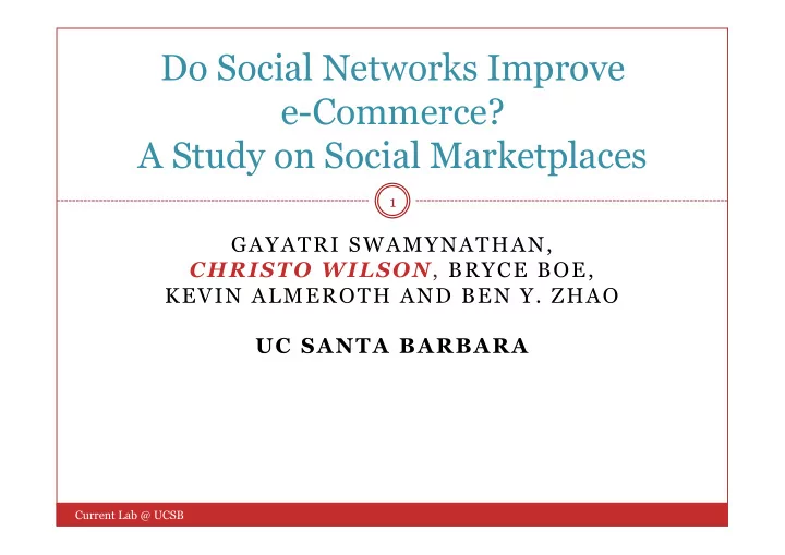do social networks improve e commerce a study on social