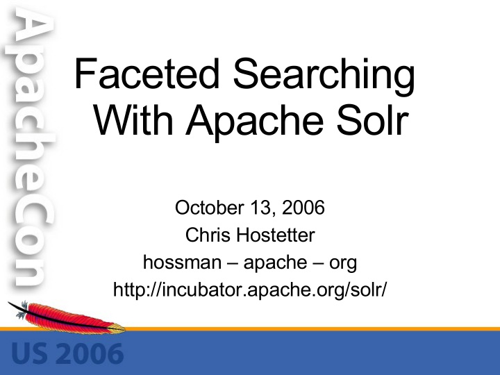 faceted searching with apache solr