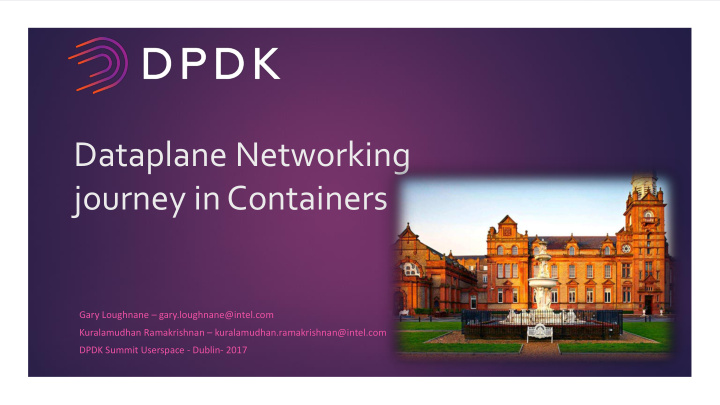 dataplane networking journey in containers
