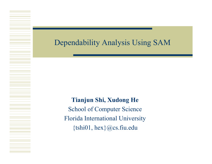 dependability analysis using sam