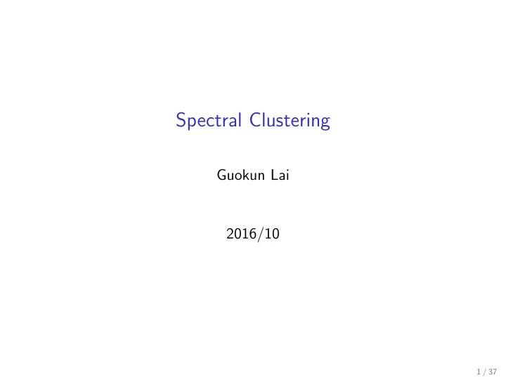 spectral clustering