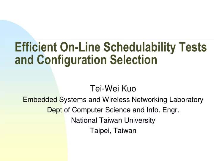 and configuration selection