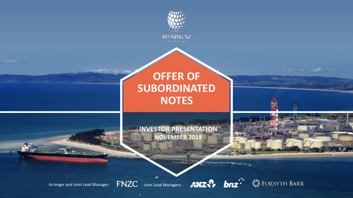 offer of subordinated notes