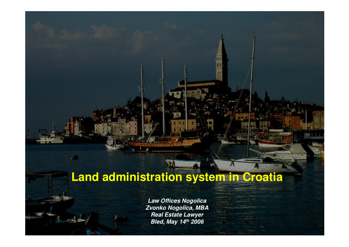 land administration system in croatia