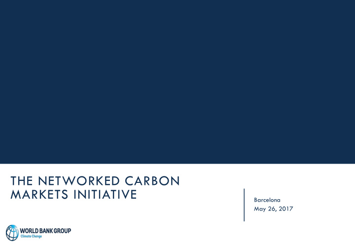 the networked carbon markets initiative