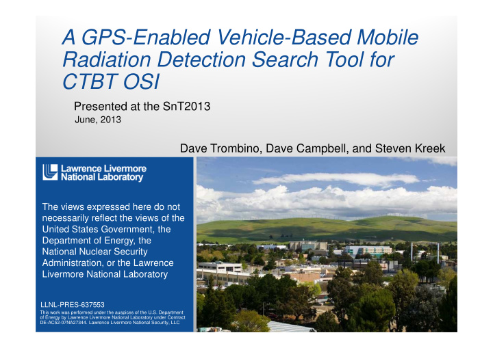 a gps enabled vehicle based mobile radiation detection
