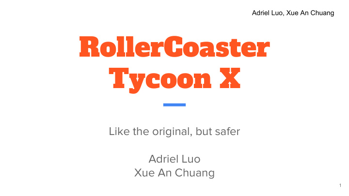 rollercoaster tycoon x