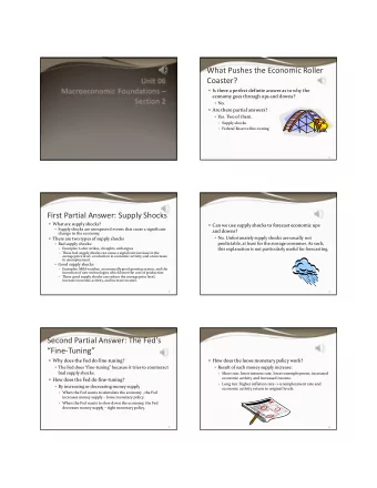 What Pushes the Economic Roller  Coaster?  Is there a perfect definite answer as to why the