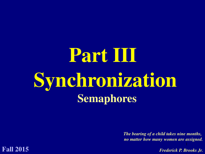 part iii synchronization