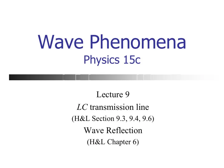 wave phenomena