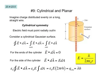 ( ) = q enc =  h =  0 E 2  rh E  d  A =  0 E  dA  0  A coaxial cable can be