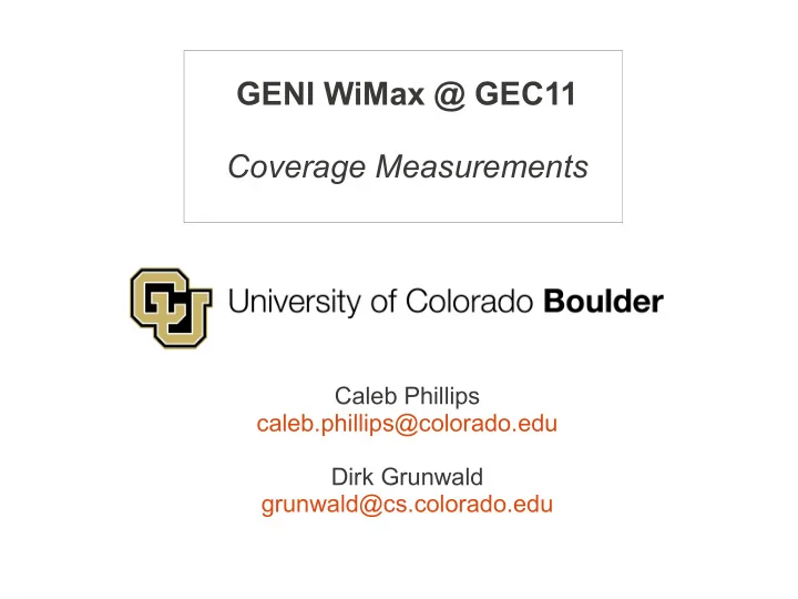 geni wimax gec11 coverage measurements