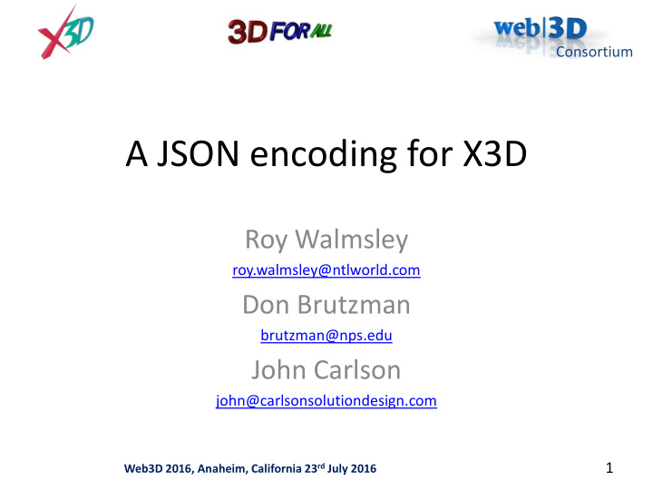 a json encoding for x3d