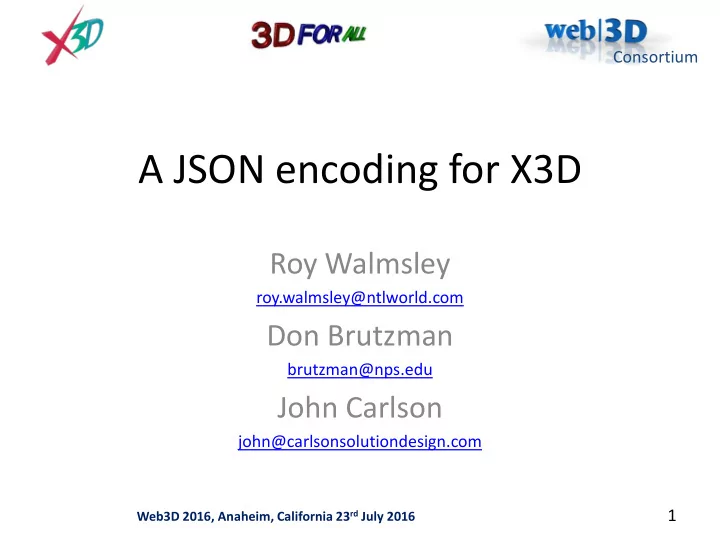 a json encoding for x3d
