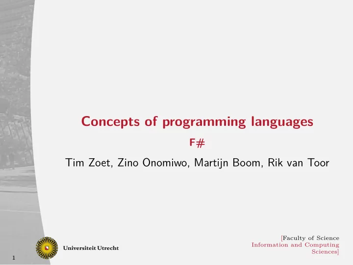 concepts of programming languages