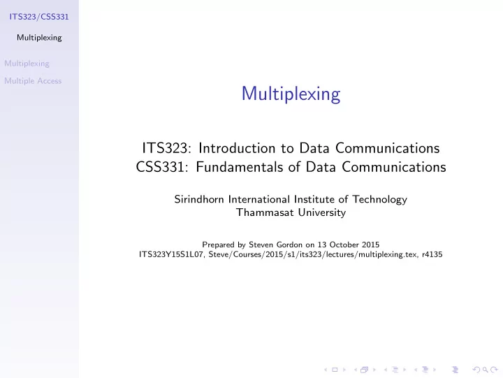 multiplexing
