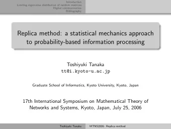 Replica method: a statistical mechanics approach  to probability-based information processing