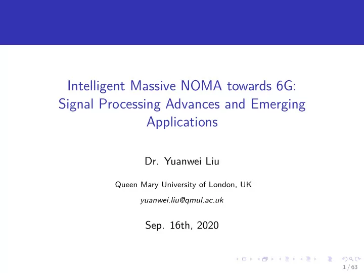 intelligent massive noma towards 6g signal processing