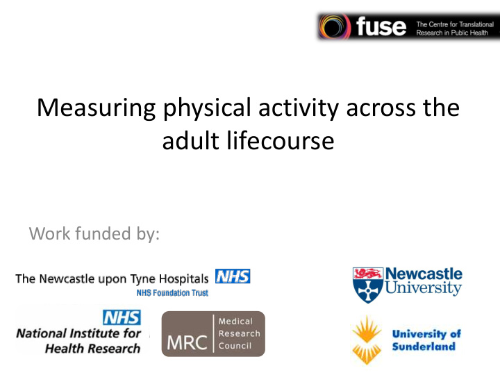 measuring physical activity across the