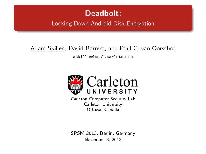 deadbolt