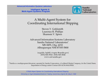 Coordinating International Shipping  Steven Y. Goldsmith  Laurence R. Phillips  Shannon V. Spires