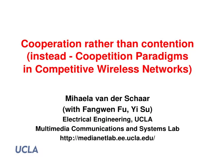 cooperation rather than contention instead coopetition