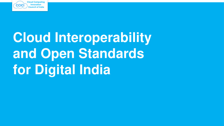 cloud interoperability and open standards for digital