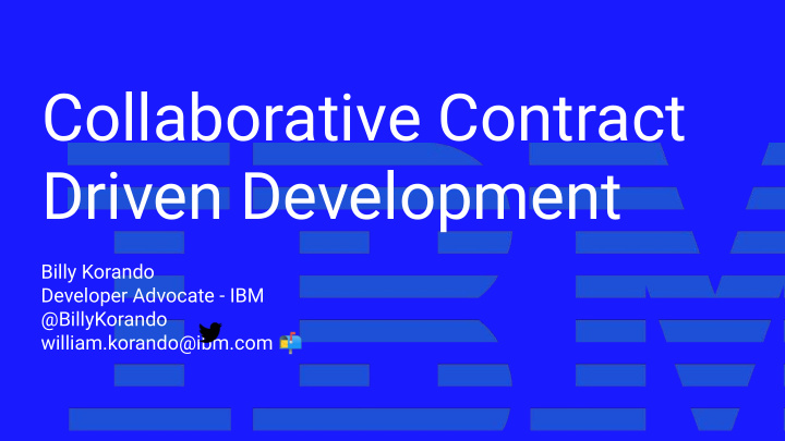 collaborative contract driven development