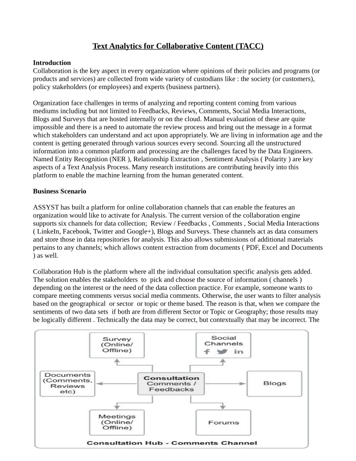 text analytics for collaborative content tacc