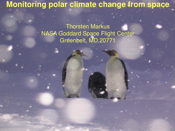 monitoring polar climate change from space