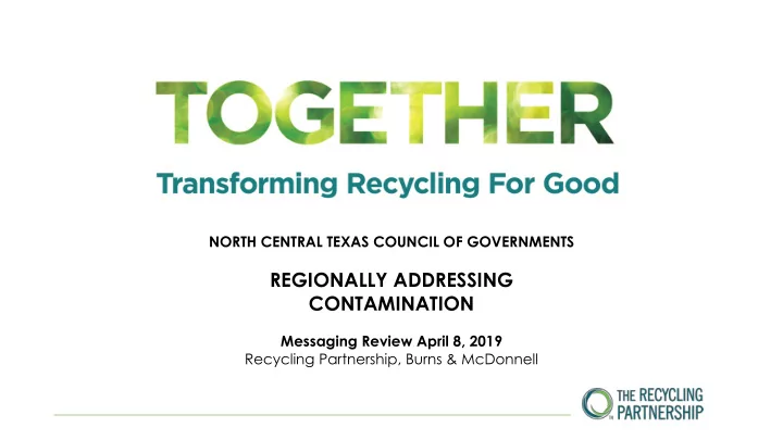 regionally addressing contamination