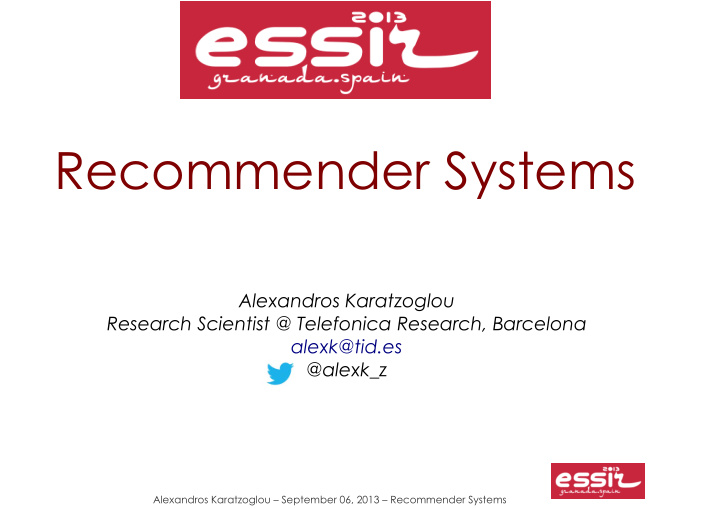 recommender systems