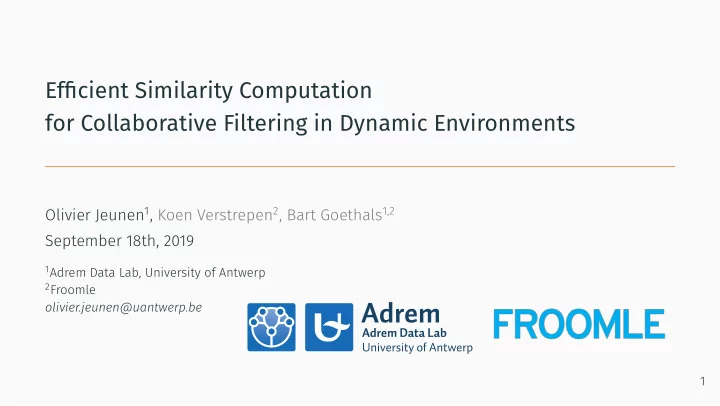 effjcient similarity computation for collaborative