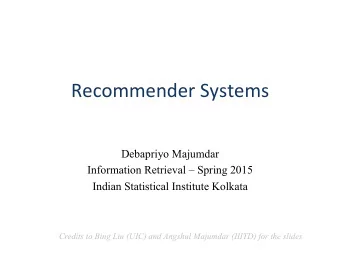 Recommender  systems    Business    Customer  How  to  increase  revenue?