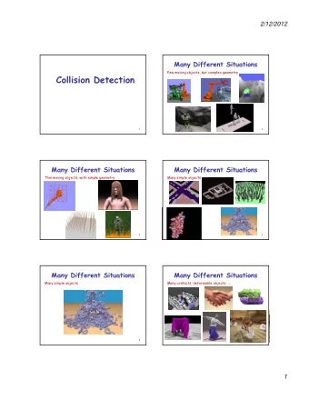 Collision Detection  1  2  Many Different Situations  Many Different Situations  Thin moving