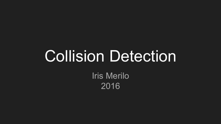 collision detection